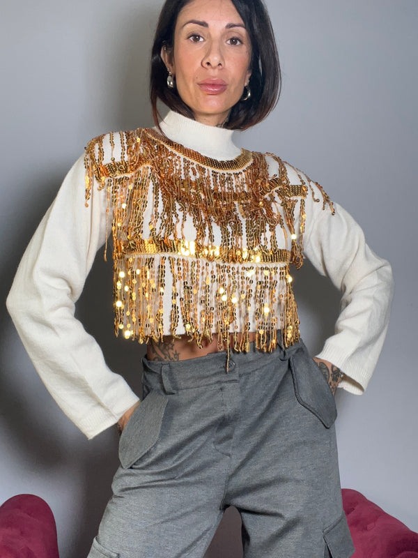 maglia paillettes 90's