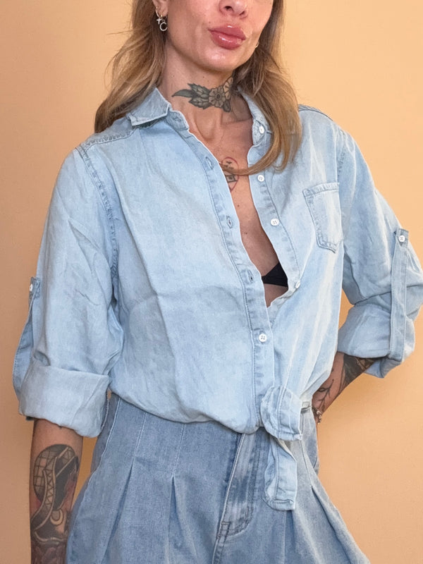 camicia nodo denim