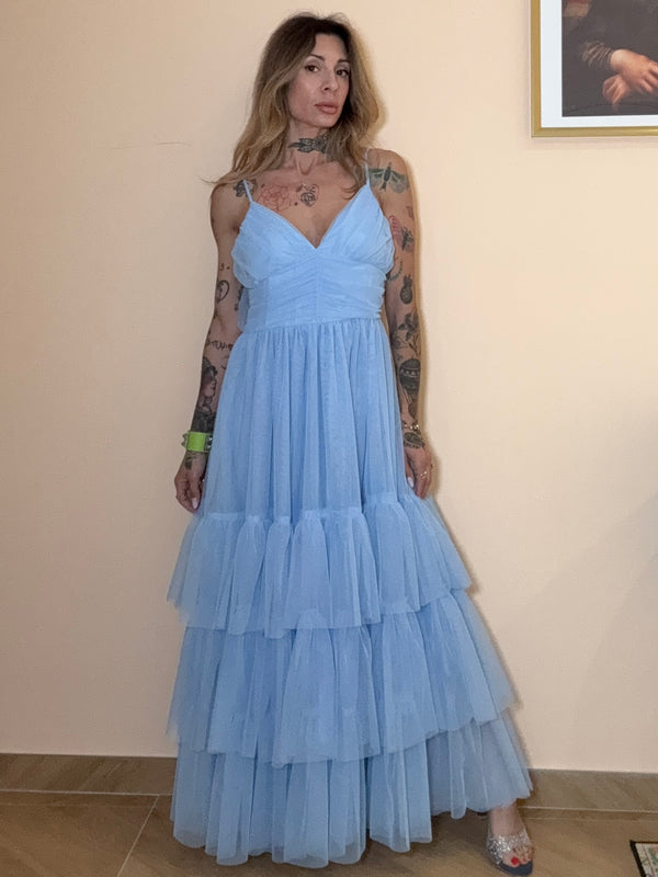 abito lungo tulle
