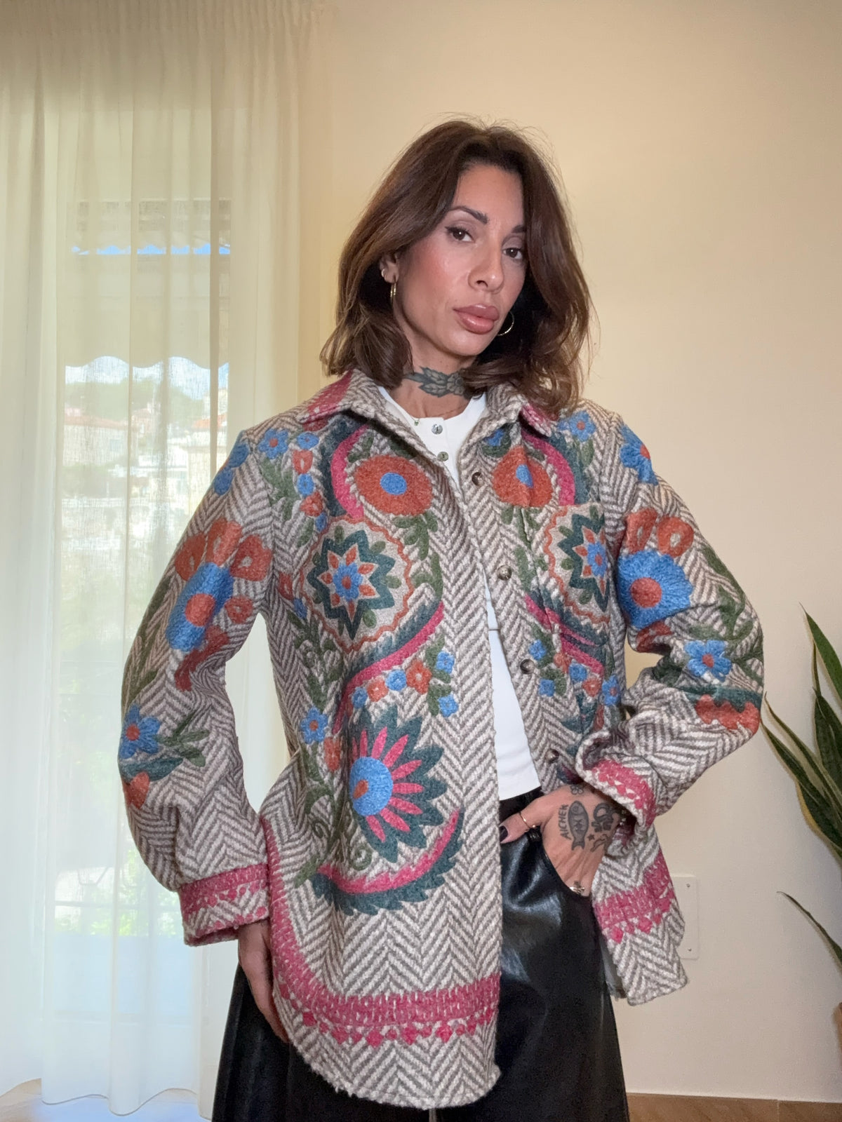 camicia spigata fantasia