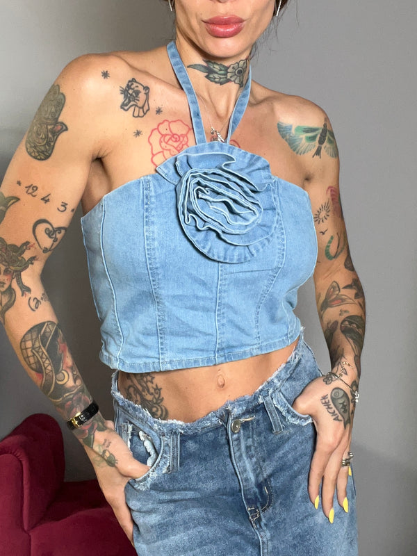 top rosa denim