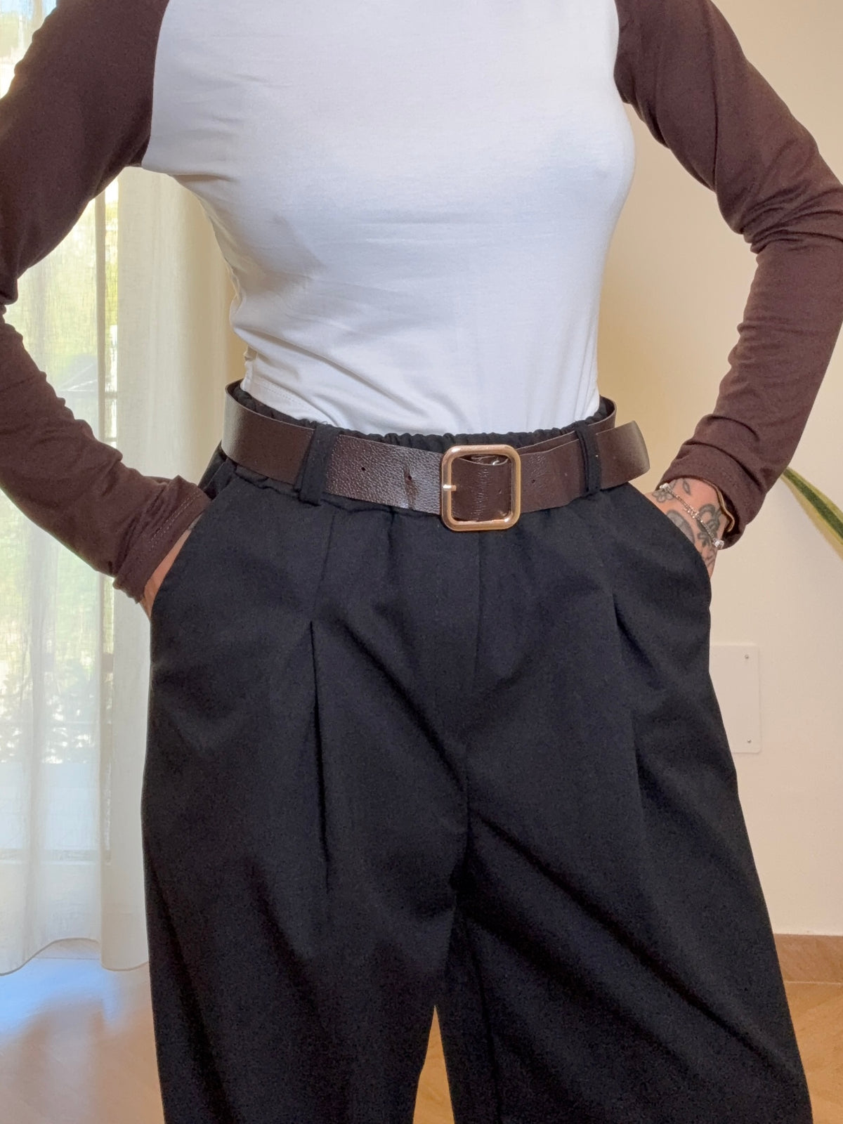 pantalone balloon con cintura