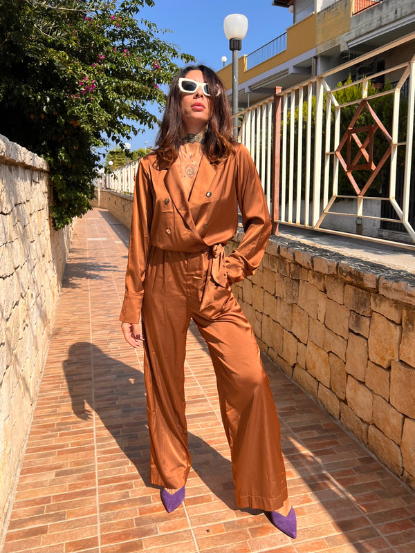 Jumpsuit cognac